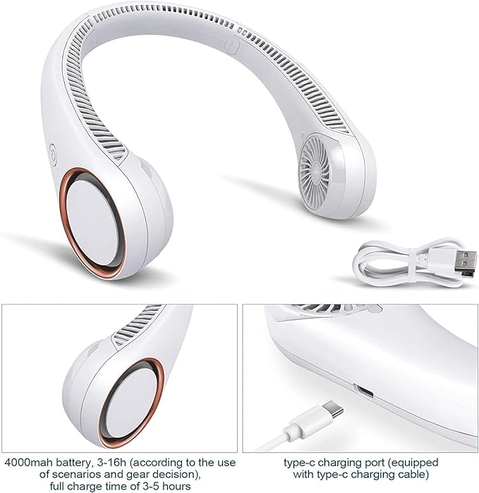 Portable Bladeless Hanging Rechargeable Neck Fan